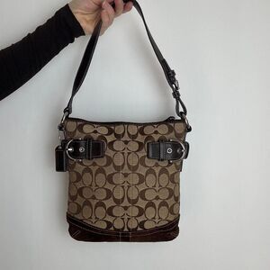 Coach Soho Vintage Signature Canvas and Leather and Suede Shoulder Bag